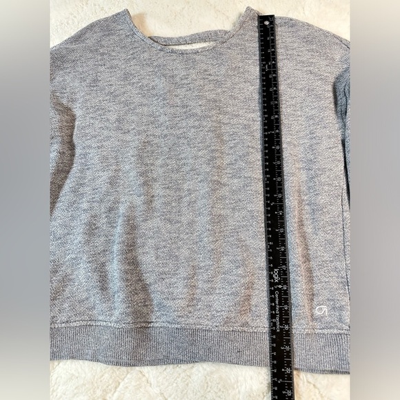 Gap Fit cross back wide semi crop sweat shirt women’s size S small gray - Picture 3 of 7